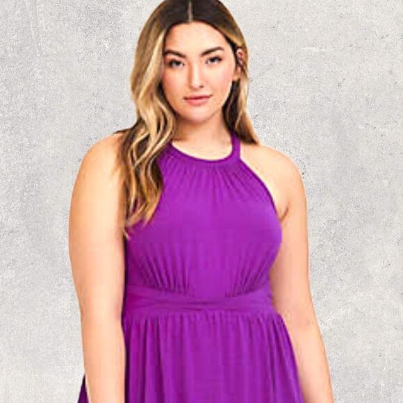 TORRID Plus Size New High Neck Jersey Mini Dress - Picture 4 of 14